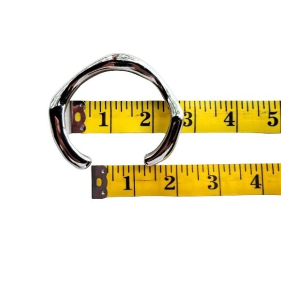 Gift Set 2 Irregular Wave Statement Bracelets/Bangles Plated Gold & Silver NWOT - Picture 7 of 16